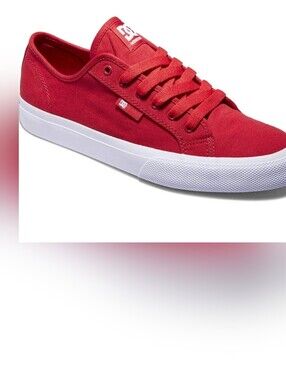 DC MANUAL ADYS300591-RED MENS RED CANVAS SKATE INSPIRED SNEAKERS SHOES